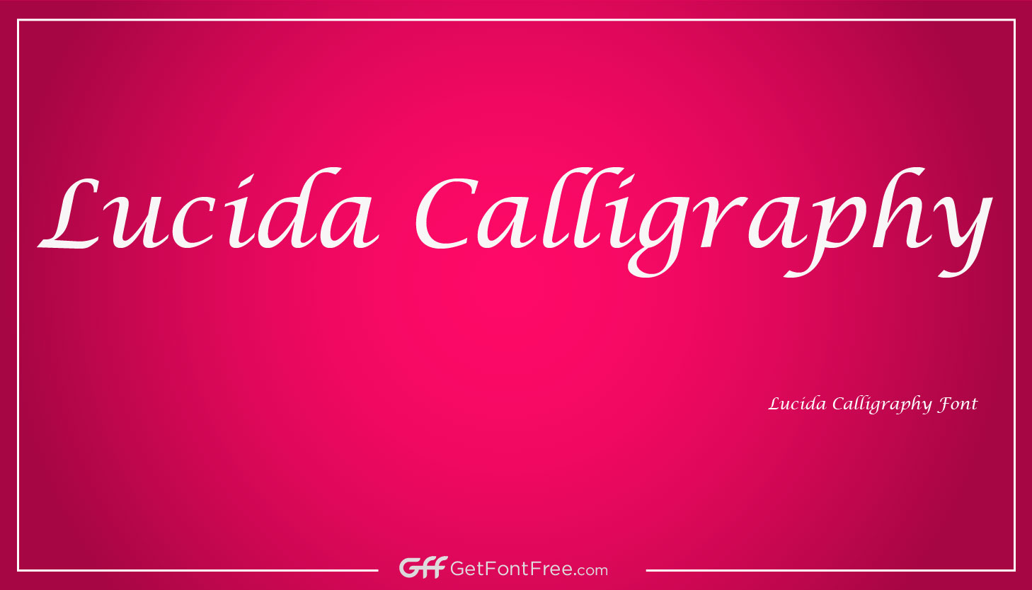 Lucida Calligraphy Font is a script font designed by Charles Bigelow and Kris Holmes in 1993. It is part of the larger Lucida font family, which also includes serif, sans-serif, and monospaced fonts. Lucida Calligraphy is designed to be highly legible and is commonly used for formal and semi-formal documents such as invitations and certificates. The font's design is inspired by traditional calligraphic forms and features a flowing, cursive style with elegant, curved letterforms.