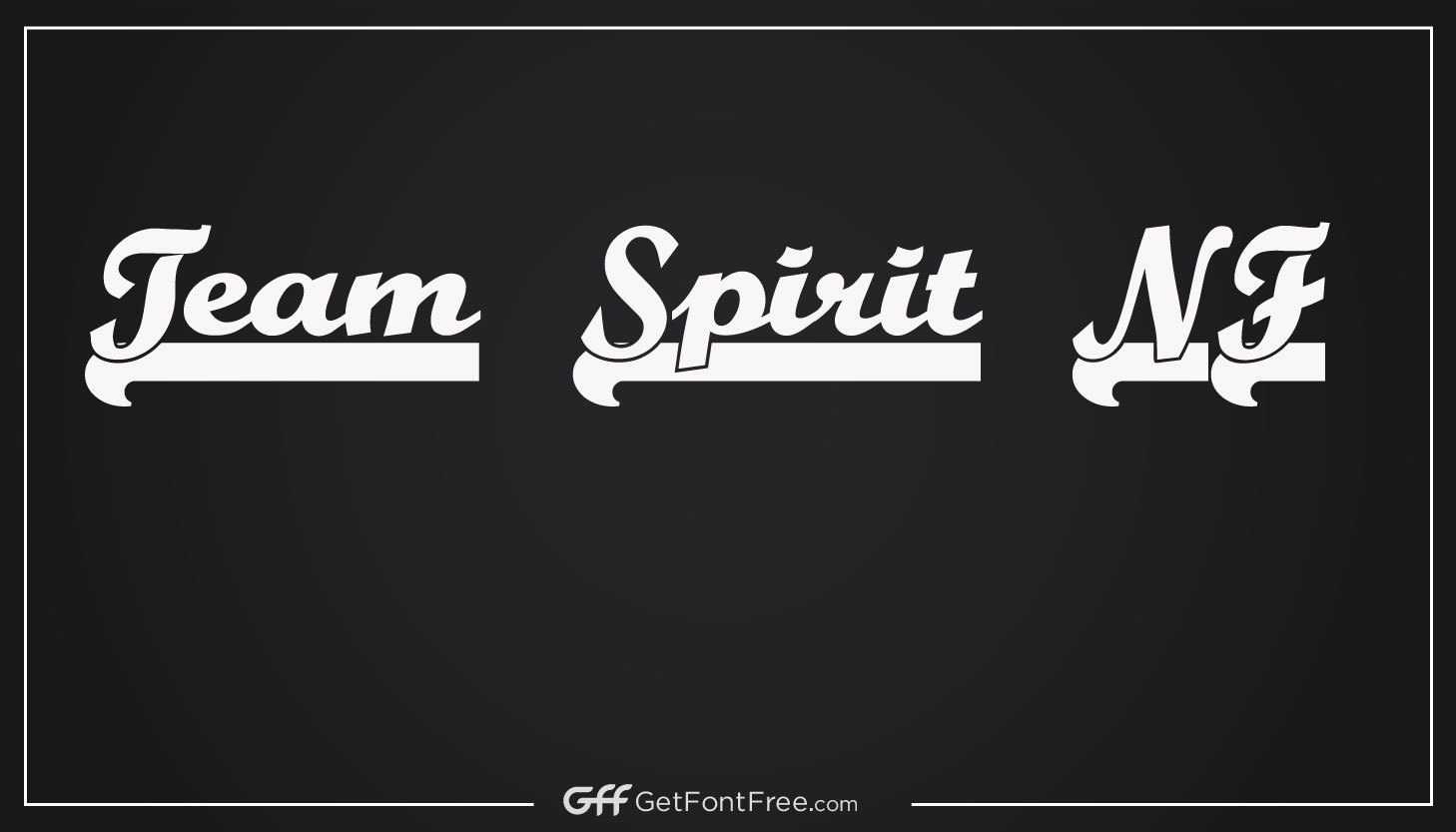 "Team Spirit NF" is likely a font that Nick Curtis, a type designer, created. The "NF" in the name likely stands for "Non-Fiction," which was the name of the font foundry that Curtis operated. Unfortunately, I do not have any additional information about the font itself, but you can try searching online to see if you can find any samples or more information about its design and usage.